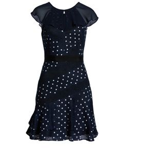 Harlyn Polka Dot & Lace Ruffled Minidress